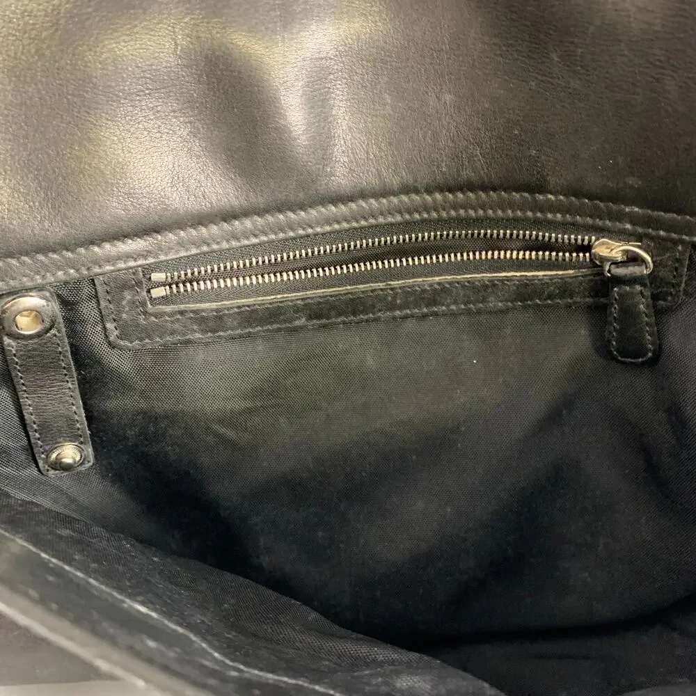 COACH Black Cowhide Leather Messenger Bag